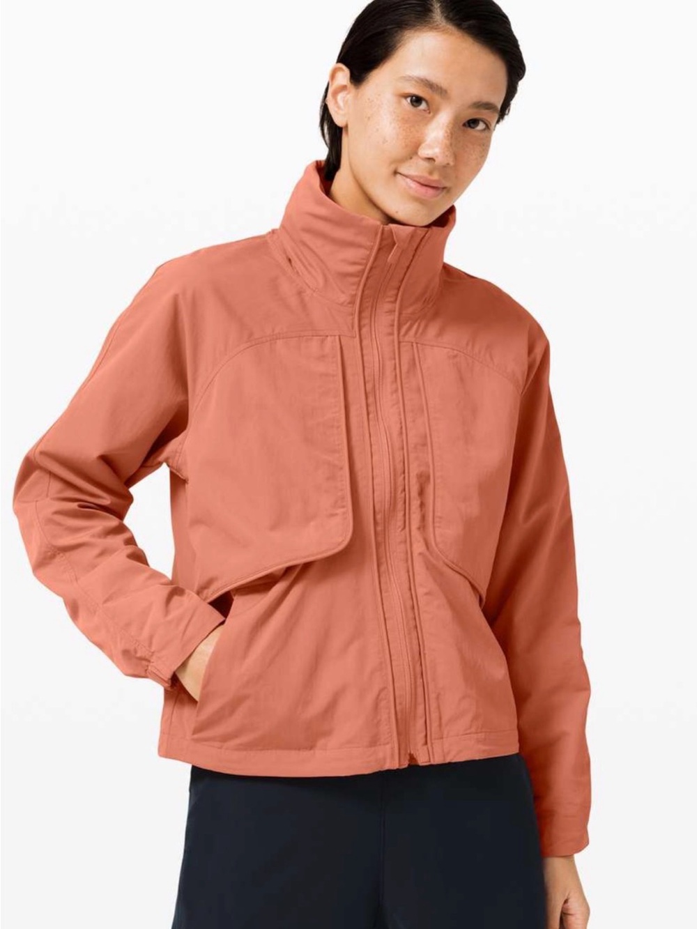 Lululemon Always Effortless Jacket Rustic Coral Hooded Full Zip Women’s Size 6